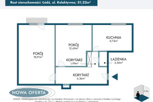 Mieszkanie na sprzedaż 52m2 Łódź Bałuty Kolektywna - zdjęcie 2