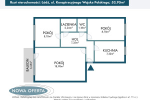 Mieszkanie na sprzedaż 54m2 Łódź Górna Konspiracyjnego Wojska Polskiego - zdjęcie 3