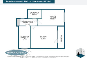 Mieszkanie na sprzedaż 42m2 Łódź Bałuty Spacerowa - zdjęcie 3