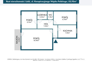 Mieszkanie na sprzedaż 54m2 Łódź Górna Konspiracyjnego Wojska Polskiego - zdjęcie 1