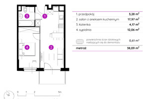 Mieszkanie na sprzedaż 38m2 Poznań Starołęka-Minikowo-Marlewo Starołęka - zdjęcie 3