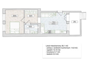 Mieszkanie na sprzedaż 37m2 Warszawa Praga-Południe Grochów - zdjęcie 2