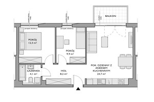 Mieszkanie na sprzedaż 61m2 Gdynia Chwarzno-Wiczlino Jana Kazimierza - zdjęcie 2