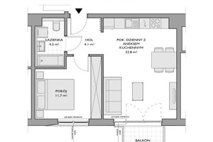 Mieszkanie na sprzedaż 45m2 Gdynia Chwarzno-Wiczlino Jana Kazimierza - zdjęcie 2