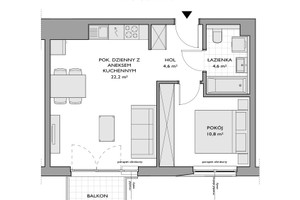 Mieszkanie na sprzedaż 44m2 Gdynia Chwarzno-Wiczlino Jana Kazimierza - zdjęcie 2