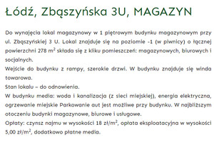 Komercyjne do wynajęcia 278m2 Łódź Bałuty Zbąszyńska - zdjęcie 2