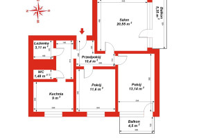 Mieszkanie na sprzedaż 70m2 Kraków Bieżanów-Prokocim Bieżanów Telimeny - zdjęcie 1