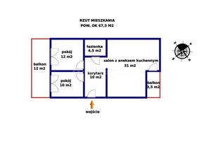 Mieszkanie do wynajęcia 68m2 Ostrołęka Natury - zdjęcie 2