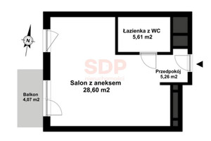 Mieszkanie na sprzedaż 40m2 Wrocław Śródmieście Jedności Narodowej - zdjęcie 2