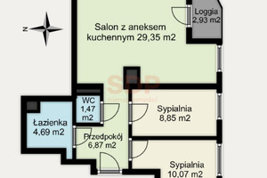 Mieszkanie na sprzedaż 62m2 Wrocław Śródmieście Wybrzeże Conrada - Korzeniowskiego - zdjęcie 2