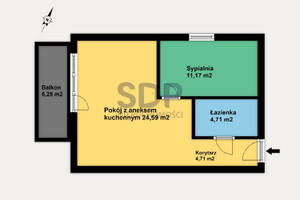 Mieszkanie na sprzedaż 45m2 Wrocław Krzyki Księże Wielkie Opolska - zdjęcie 2