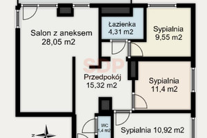 Mieszkanie na sprzedaż 82m2 Wrocław Śródmieście Wybrzeże Conrada - Korzeniowskiego - zdjęcie 3