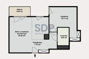 Mieszkanie na sprzedaż 54m2 Wrocław Krzyki Klecina Przyjaźni - zdjęcie 2