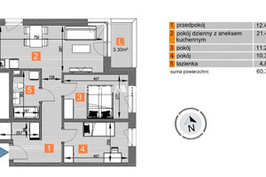 Mieszkanie na sprzedaż 61m2 Kraków Mistrzejowice os. Piastów - zdjęcie 3