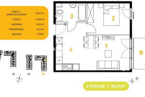 Mieszkanie na sprzedaż 39m2 Kraków Prądnik Biały Os. Prądnik Biały 29 listopada - okolice - zdjęcie 3