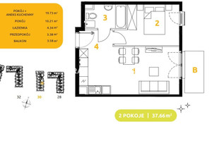 Mieszkanie na sprzedaż 38m2 Kraków Prądnik Biały Os. Prądnik Biały 29 listopada - okolice - zdjęcie 3