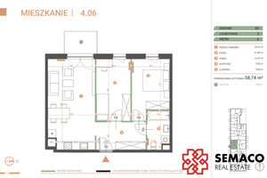 Mieszkanie na sprzedaż 59m2 Kraków Podgórze Zabłocie Jana Dekerta - zdjęcie 2