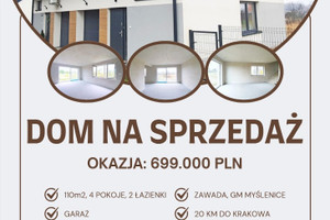 Dom na sprzedaż 110m2 myślenicki Myślenice Zawada - zdjęcie 1