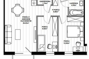 Mieszkanie na sprzedaż 64m2 Gdańsk Ujeścisko-Łostowice Łostowice - zdjęcie 2