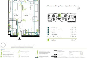 Mieszkanie na sprzedaż 52m2 Warszawa Praga-Południe Drwęcka - zdjęcie 2