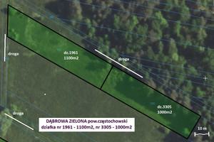 Działka na sprzedaż 1000m2 częstochowski Dąbrowa Zielona - zdjęcie 3