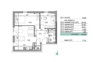 Mieszkanie na sprzedaż 58m2 myślenicki Myślenice Krzyszkowice - zdjęcie 1