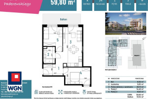 Mieszkanie na sprzedaż 60m2 bartoszycki Bartoszyce Paderewskiego - zdjęcie 1