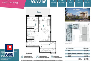 Mieszkanie na sprzedaż 60m2 bartoszycki Bartoszyce Paderewskiego - zdjęcie 1