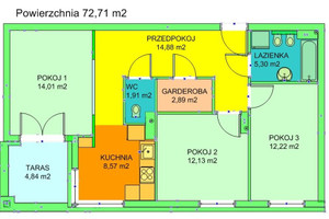 Mieszkanie do wynajęcia 73m2 Kraków Juliusza Lea - zdjęcie 1