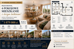 4 pokoje | Balkon 20,35 m² | Garderoba | Bez PCC