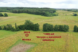 Działka budowlana Mazury – Wronka, 1399 m2 , warunki zabudowy