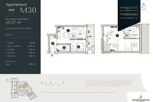 Apartament M30 –Dwupokojowy z antresolą i tarasem