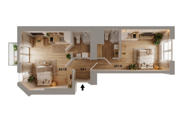 49m², 2 pokoje, Kraków Kazimierz - balkon, winda, możliwy podział