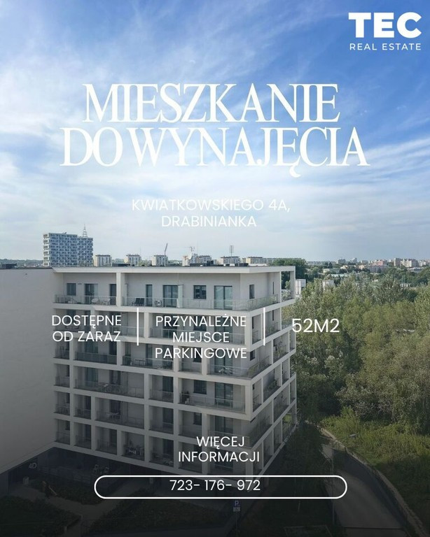 3 pokoje, 52 m², piętro 7, ul. Eugeniusza Kwiatkowskiego 4, Drabinianka, Rzeszów