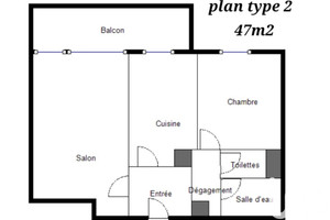 Mieszkanie na sprzedaż 47m2 - zdjęcie 2